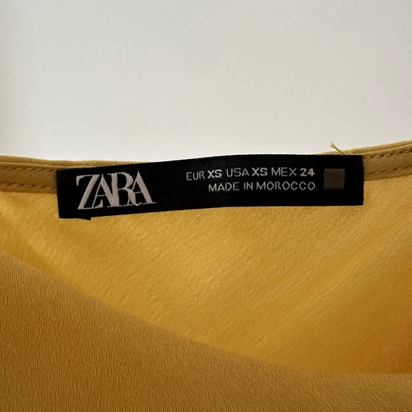 Zara Yellow Slip Dress with Button Detail and Slit - Picture 8 of 8